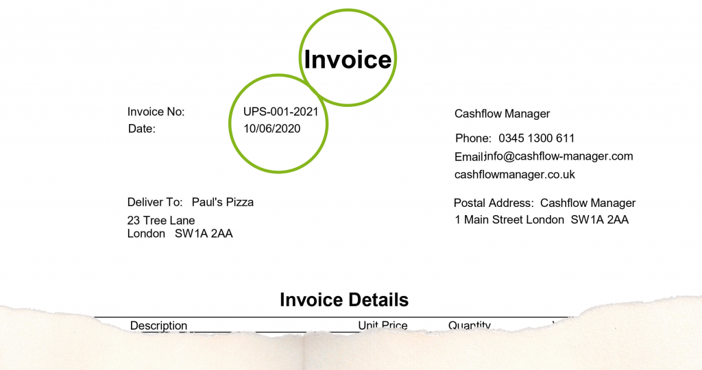 Invoice example top