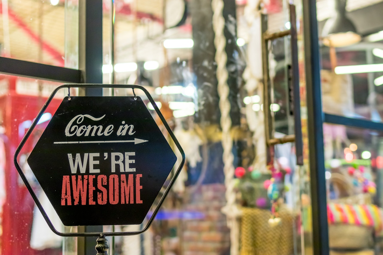 small business opening sign