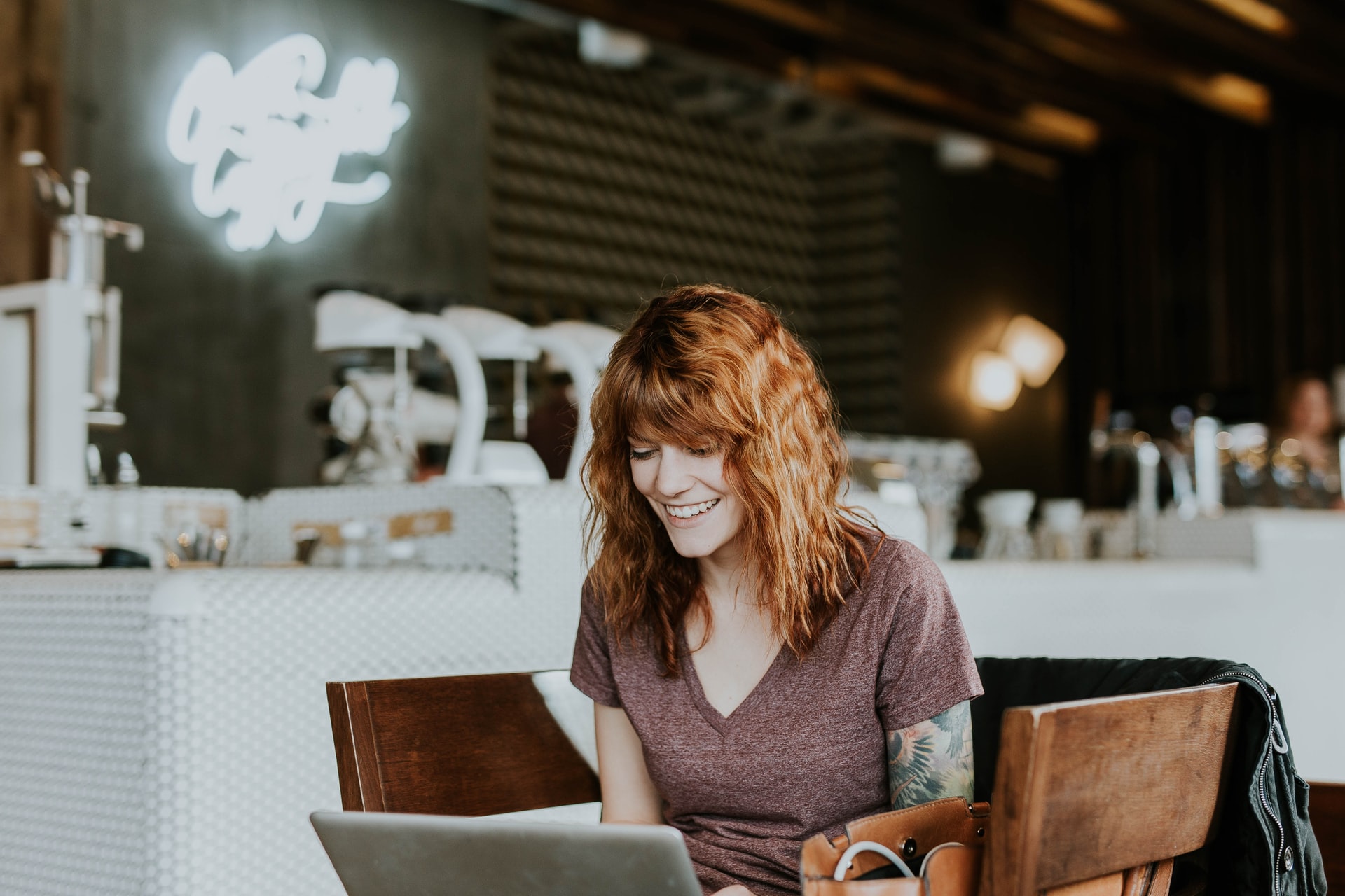 Woman using a laptop